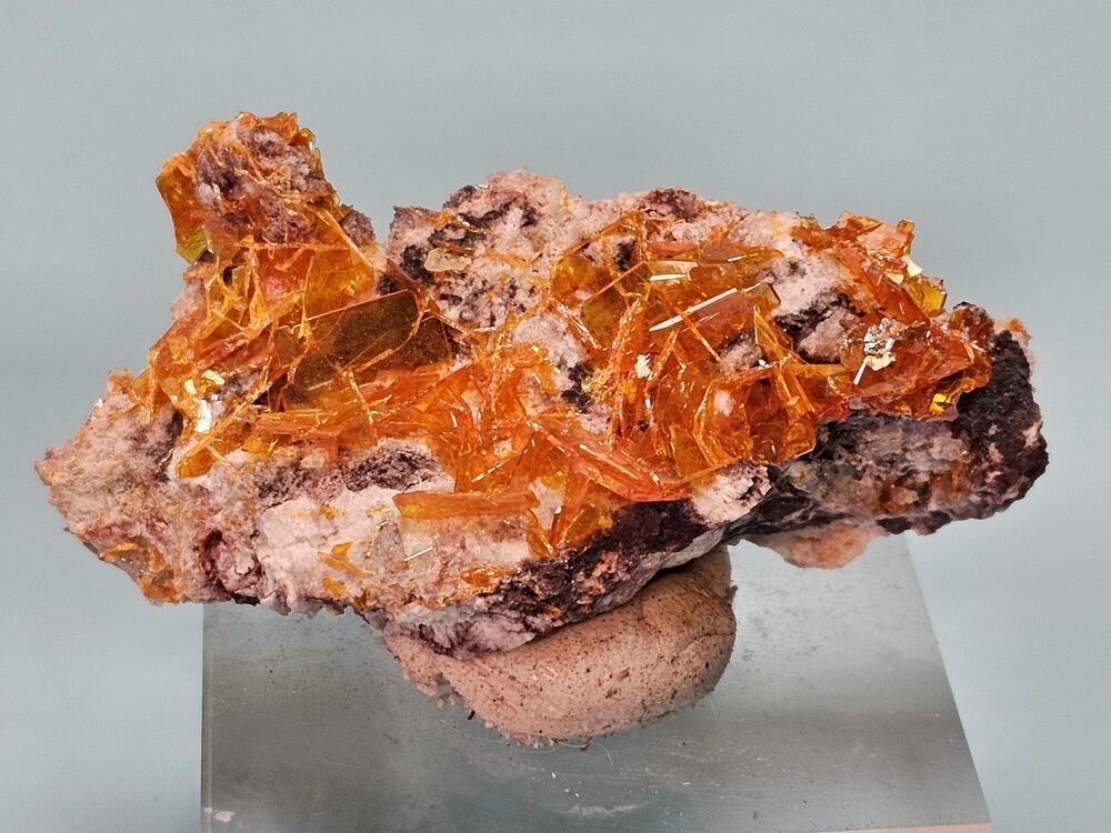 Wulfenite Rock &Mineral Specimen Cluster | Stone Sample, Collectors Gift, Stand